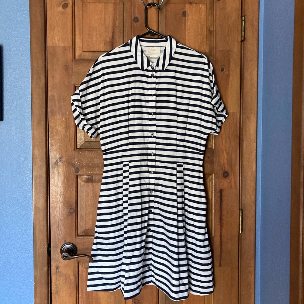 kate spade Blue and White "painterly stripe" dress